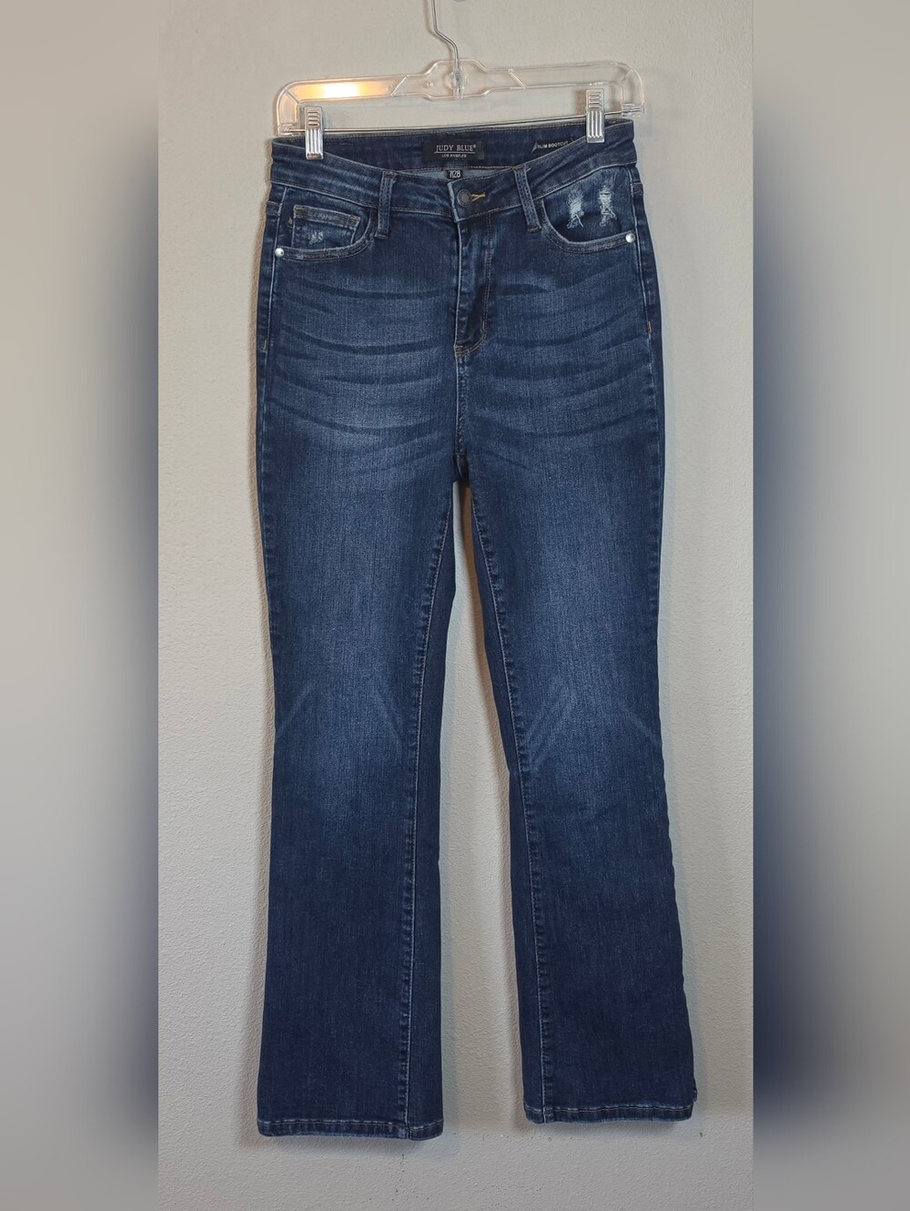 ​Judy Blue Slim Bootcut Jeans High Rise Medium Wash Side Slit Size 7/28